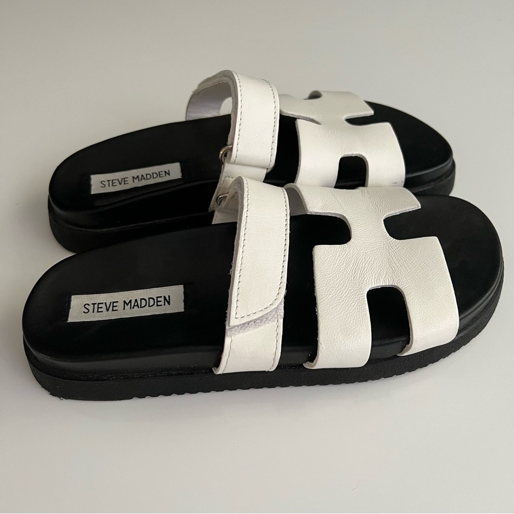 Steve Madden mayven sandals, black and white, size 6 - Picture 5 of 6